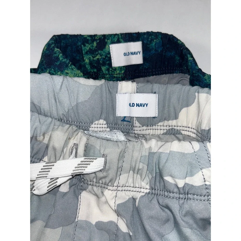 Old Navy Kids‎ Boys Size S (6-7) Pool to Play Shorts Camo & Green Lot of 2